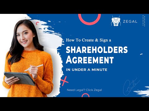 How to Create and Sign a Shareholders Agreement in Under a Minute with Zegal