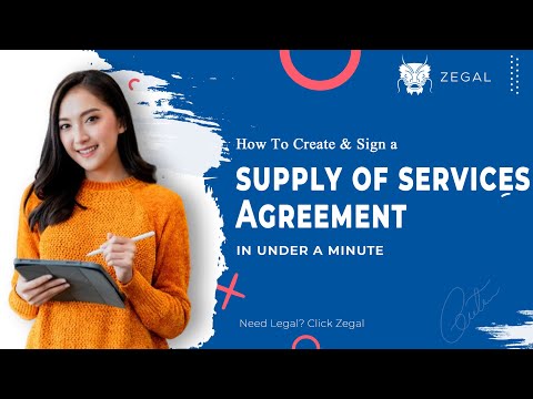 How to Create and Sign a Supply of Services Agreement in Under a Minute with Zegal