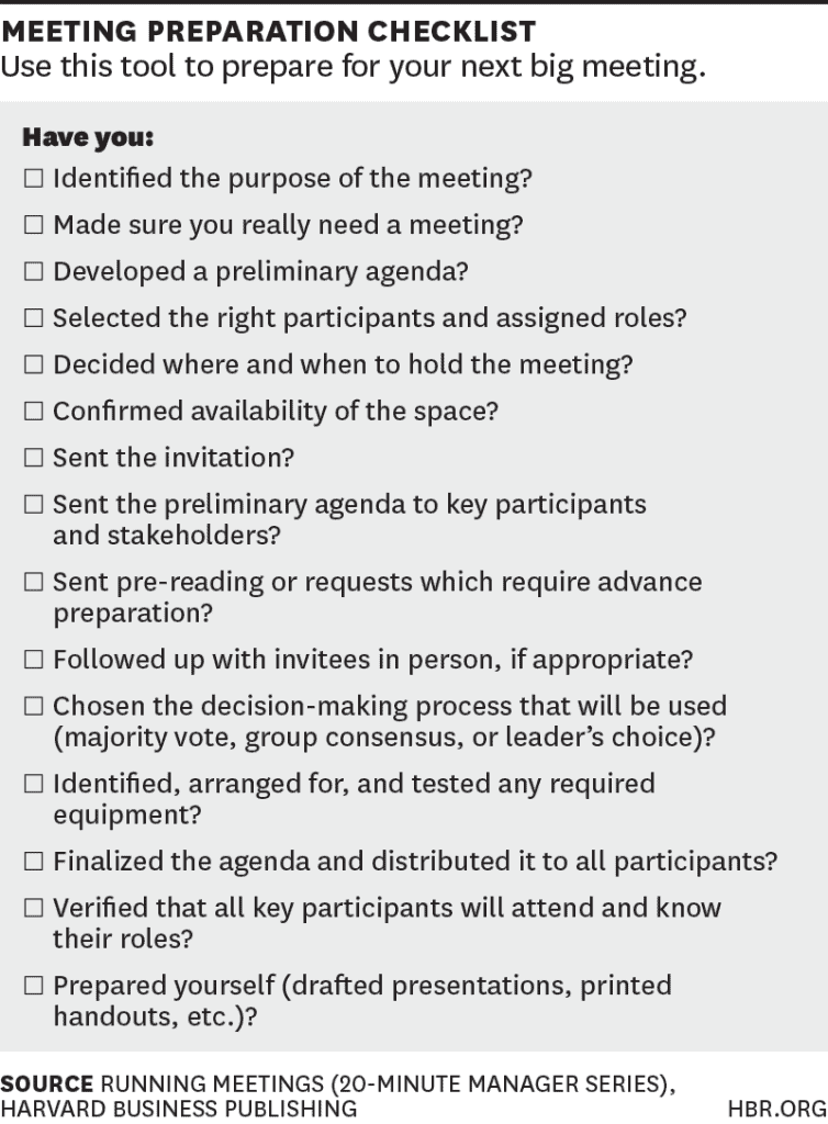 meeting preparation checklist