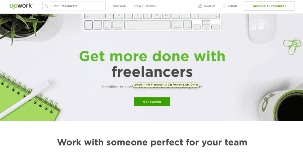 Upwork – an online platform for hiring freelancers.