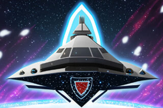 An image of a Starfleet ship (like the USS Enterprise) soaring through space with a shield around it. The shield symbolizes the protective layer provided by a solid privacy policy.