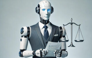 A robot lawyer doing legal tech.