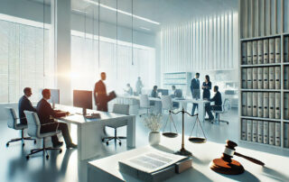 A busy office scene. They are all very productive now they use lease management tools.